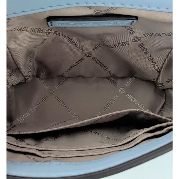 Michael Kors Cece Small Pale Blue Vegan Leather Convertible Flap Crossbody Bag - Picture 4 of 12